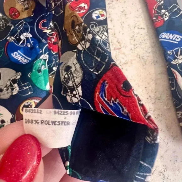 Team NFL Men's Multi-Color Football Helmet NFC AFC Teams Logo Neck Tie One Size - Picture 7 of 9